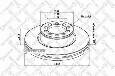 Stellox 85-00766-SX тормозной диск на RENAULT TRUCKS MASCOTT c бортовой платформой/ходовая часть