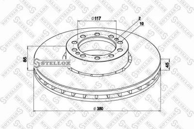 Stellox 85-00818-SX тормозной диск на RENAULT TRUCKS Midlum