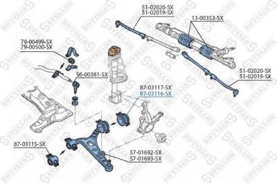 Stellox 87-03116-SX подвеска, рычаг независимой подвески колеса на FIAT MAREA Weekend (185)