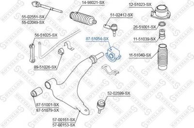 Stellox 87-51054-SX подвеска, рычаг независимой подвески колеса на HYUNDAI ACCENT I (X-3)