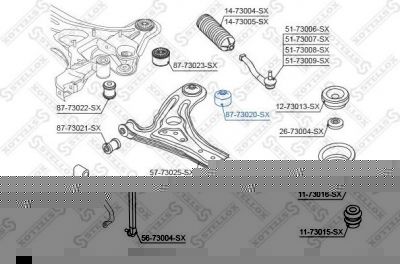 Stellox 87-73020-SX подвеска, рычаг независимой подвески колеса на CHEVROLET AVEO Наклонная задняя часть (T250, T255)