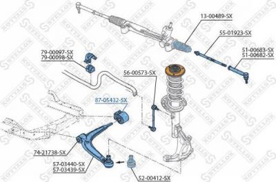 STELLOX 87-05432-SX_сайлентблок рычага зад.! Opel Signum/Vectra С 02> (8705432SX)