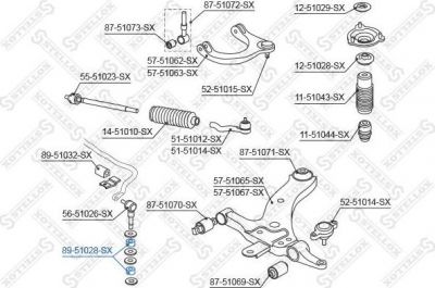 Stellox 89-51028-SX опора, стабилизатор на HYUNDAI ACCENT II седан (LC)