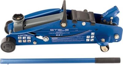 Stels 51132 STELS 51132 Домкрат гидравлический подкатной с фиксатором, 2, 5т SAFETY PIN, 140-385 мм, в кейсе