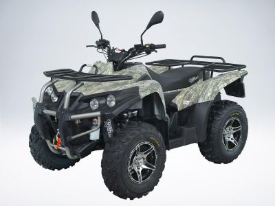 Квадроцикл QuadRaider 400 камуфляж Woodland, лебед