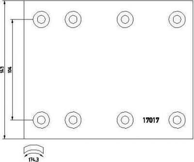 TEXTAR Накладки тормозные 17017 STD 143x174.3x16 (93058 8x15 64) MAN .RVI (17017, 1701703)