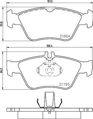 TEXTAR Колодки передние MB W202/210 (2166404)