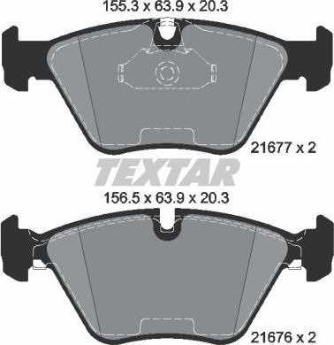 Textar 2167781 комплект тормозных колодок, дисковый тормоз на 5 (E39)