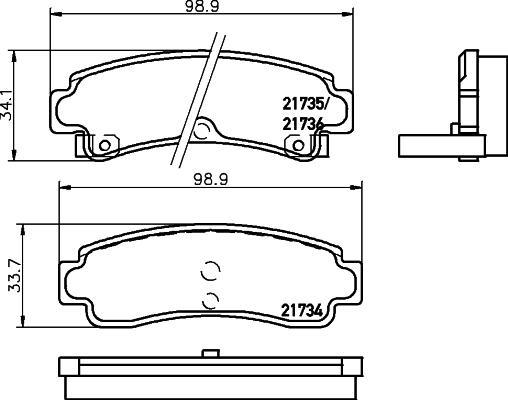 Textar 2173401 комплект тормозных колодок, дисковый тормоз на NISSAN SUNNY III Liftback (N14)