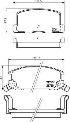 Textar 2175901 комплект тормозных колодок, дисковый тормоз на TOYOTA MR 2 III (ZZW3_)