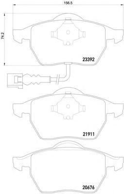 TEXTAR Колодки передние AD S3 VW B4/G3/G4 GTI с датчиком (8N0698151, 2339201)