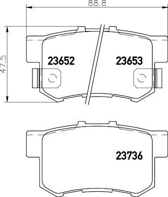 TEXTAR Колодки задние HONDA ACCORD/CIVIC/CR-V -06 (2365201)