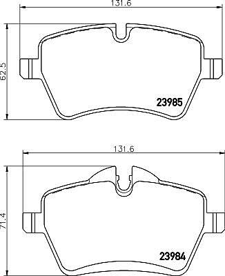 Textar 2398404 комплект тормозных колодок, дисковый тормоз на MINI MINI PACEMAN (R61)