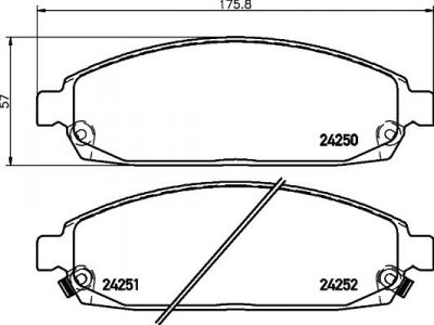 TEXTAR Колодки передние JEEP Grand Cherokee II/III/IV all 00-> (05080868AC, 2425001)