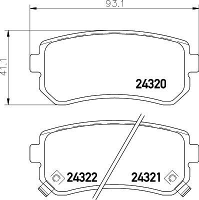 TEXTAR Колодки задние KIA Rio 06- /KIA Ceed/HYUNDAI i20/i30/ix35 (583021GA00, 2432001)