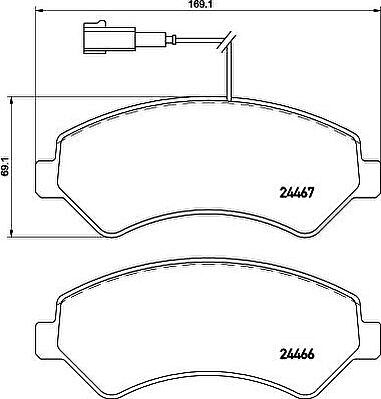 TEXTAR Колодки передние PEUGEOT Boxer 06- (2446701)