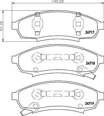 Textar 2471701 комплект тормозных колодок, дисковый тормоз на CHEVROLET LUMINA купе