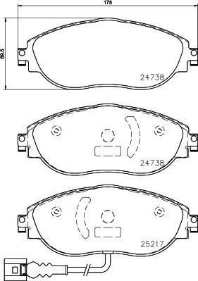 Textar 2473803 комплект тормозных колодок, дисковый тормоз на SKODA OCTAVIA (5E3)