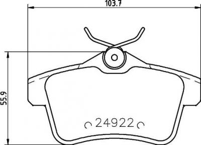 TEXTAR Колодки задние CITROEN C4 (B7), DS4, PEUGEOT 3008, 308 CC, 5008 (2492201)