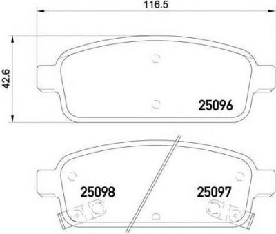 TEXTAR Колодки задние CHEVROLET Cruze 09- (R15) (2509602)