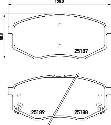 Textar 2518701 комплект тормозных колодок, дисковый тормоз на HYUNDAI ix20 (JC)