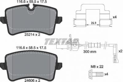 TEXTAR КОМПЛЕКТ ТОРМОЗНЫХ КОЛОДОК, ДИСКОВЫЙ ТОРМОЗ (2521401)