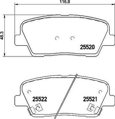 Textar 2552001 комплект тормозных колодок, дисковый тормоз на HYUNDAI SANTA FE II (CM)