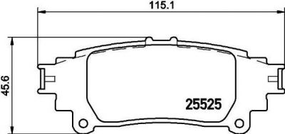 Textar 2552501 комплект тормозных колодок, дисковый тормоз на LEXUS GS (GRL1_, GWL1_)