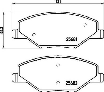 TEXTAR Колодки передние VW Polo Sedan 2010->/SKODA Rapid 2014-> (6RU 698 151, 2568101)