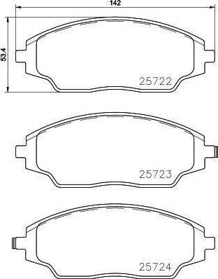 Textar 2572201 комплект тормозных колодок, дисковый тормоз на CHEVROLET AVEO седан (T300)