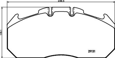 TEXTAR Колодки тормозные дисковые 249,6x118,2x30,2mm [T3016] (2913105)