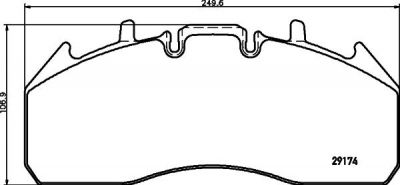 TEXTAR Колодки тормозные дисковые 249,6x106,9x29,2mm [T3032] (2917401)