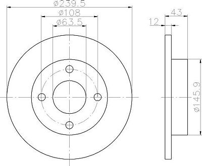 Textar 92075303 тормозной диск на FORD FIESTA фургон (FVD)