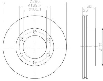 Textar 92080500 тормозной диск на TOYOTA LAND CRUISER 80 (_J8_)