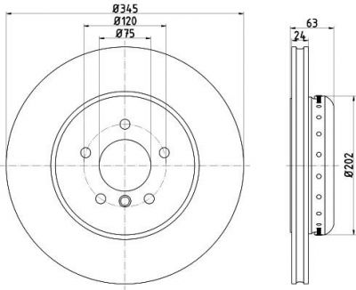 Textar 92182525 тормозной диск на 5 (E60)