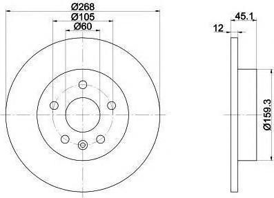 TEXTAR OPEL ASTRA J 09-/CHEVROLET CRUZE 09- (92205503)