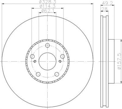 Textar 92259403 тормозной диск на TOYOTA HIGHLANDER (_MHU4_, _GSU4_, _ASU4_)