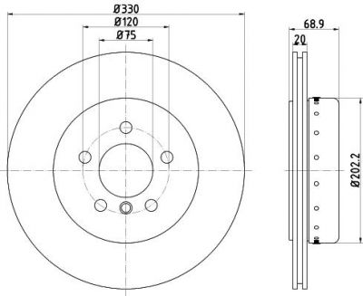 Textar 92265925 тормозной диск на 5 (F10, F18)