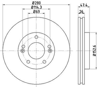 Textar 92271403 тормозной диск на HYUNDAI SONATA VI (YF)