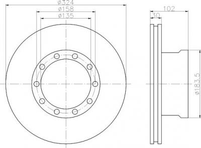 Textar 93085300 тормозной диск на MAN L 2000