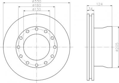 Textar 93085500 тормозной диск на MAN L 2000