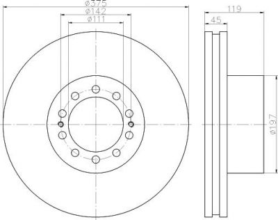 Textar 93222700 тормозной диск на RENAULT TRUCKS Midlum