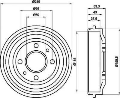 Textar 94006400 тормозной барабан на FIAT REGATA (138)