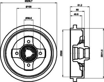 Textar 94006700 тормозной барабан на SKODA FELICIA I Fun (797)