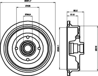 Textar 94012800 тормозной барабан на AUDI 80 (89, 89Q, 8A, B3)