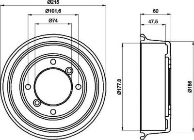 Textar 94017100 тормозной барабан на AUSTIN MINI