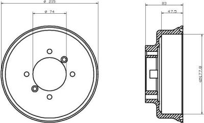 Textar 94017200 тормозной барабан на AUSTIN MINI
