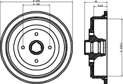 Textar 94021400 тормозной барабан на AUDI 100 Avant (44, 44Q, C3)