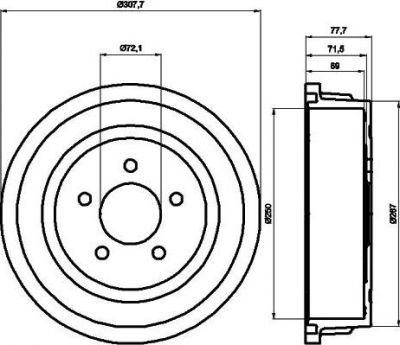 Textar 94028100 тормозной барабан на DODGE CARAVAN