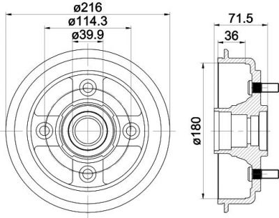 Textar 94030200 тормозной барабан на HYUNDAI ELANTRA седан (HD)